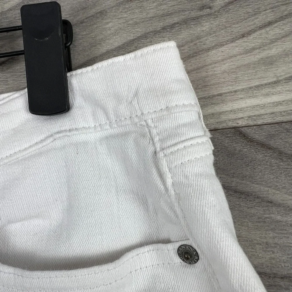 Banana Republic Denim Shorts Womens 28/6 Fit (32W) White Stretch Mid-Rise Cuffed - Picture 8 of 12